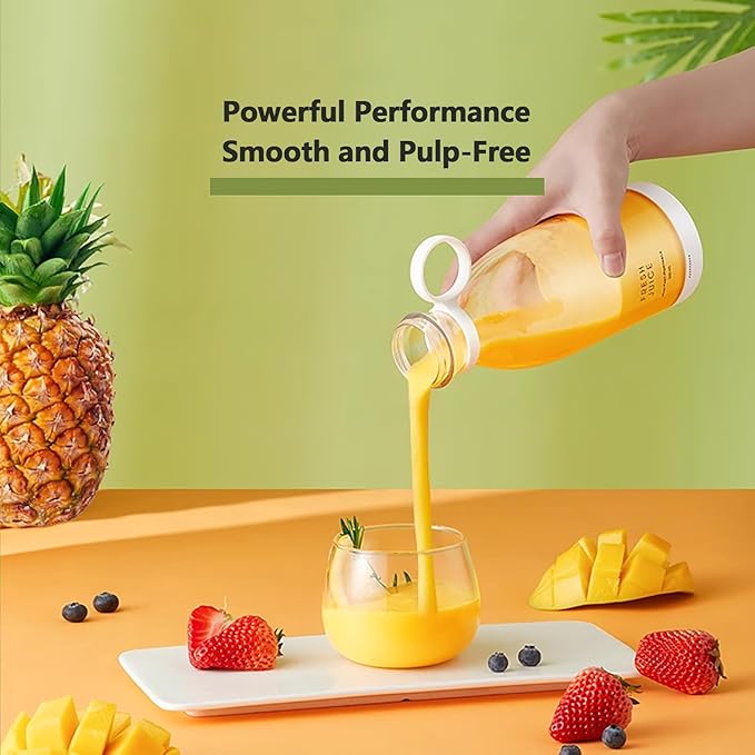 Personal Portable Blender, 350ml USB Rechargeable Smoothie Maker with Stainless Steel Blade, BPA-Free & Easy Clean, Compact Travel Cup for Gym, Office, Home (White).
