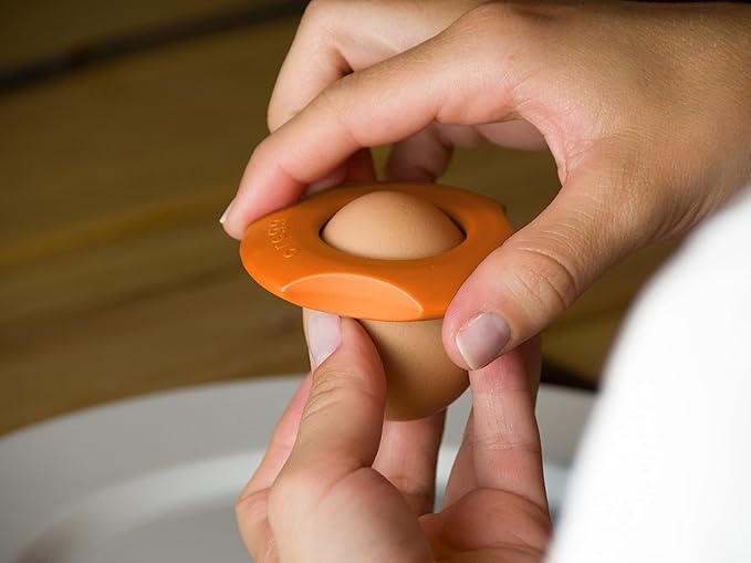 cregg 3-in-1 Egg Topper – Orange - Egg Cracker, Cup & Serving Ring – Made in Germany – For Soft & Hard Boiled Eggs – Egg Shell Opener – Kitchen Gadget & Gift for Breakfast Lovers