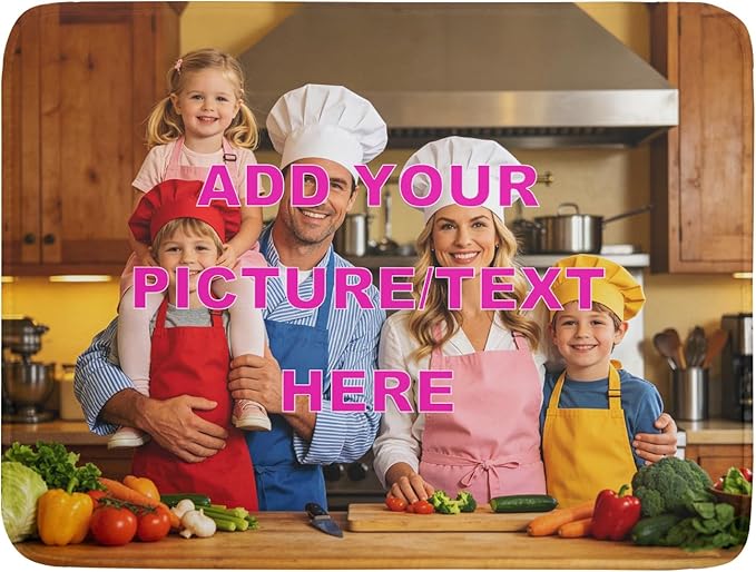 Custom Personalized Dish Drying Mat for Kitchen Counter Customized Dying Pad with Picture Text Home Decor Large