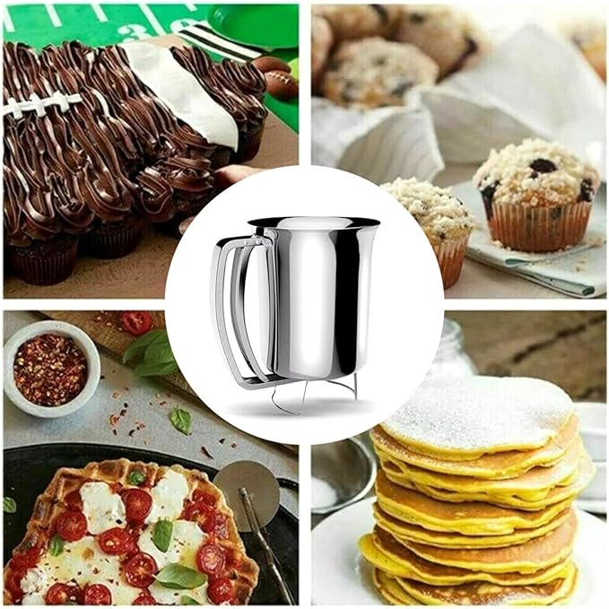Batter Dispenser Baking Tool, 900ml Pancake Batter Dispenser for Baking Cake Cupcakes Crepes Waffles Accessory