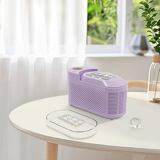 Fast Ice-Making Mini Countertop Ice Maker Portable Compact Design Low Noise Operation for Home Kitchen Office Car Travel RV Enthusiasts (Purple)
