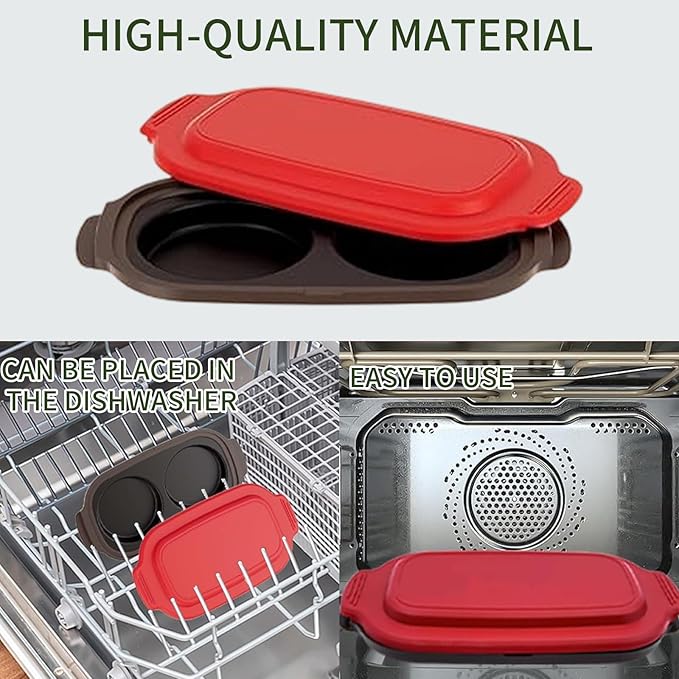 Microwave Egg Cooker – Microwave Egg Fryer, Omelette Maker for 2 Eggs, Non-Stick, Quick & Easy Egg Cooker for Breakfast, BPA-Free, Dishwasher Safe, Portable for Dorms, Offices, and Travel