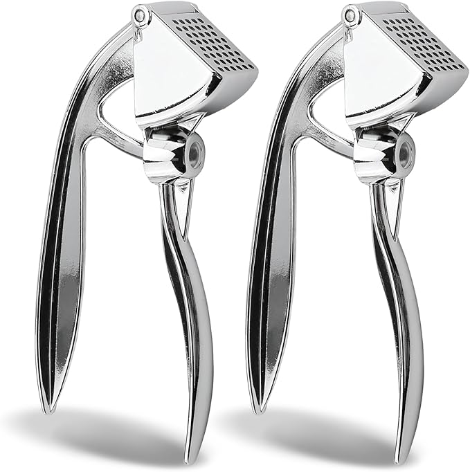 2Pcs Garlic Press Set, Multi-Functional Manual Garlic Mincer Tool for Effortless Garlic Mashing and Squeezing,Dishwasher Safe,Easy Grip,Must-Have Cooking Gadgets and Home Gadgets for Every Home Chef