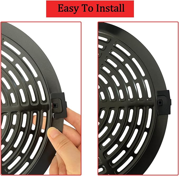 ALJ Air Fryer Silicone Rubber Bumpers for Round Bella Pro Series 8QT Air Fryer Crisper Plate, 4PCS Upgraded Air Fryer Rubber Tabs Pads Pieces Tips Stoppers Spacers Attachments for Bella Air Fryers