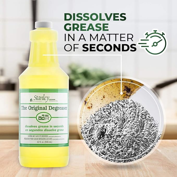 STANLEY HOME PRODUCTS Original Degreaser - Removes Stubborn Grease & Grime - Powerful Multipurpose Cleaning Solution for Home & Commercial Use (4 Pack)