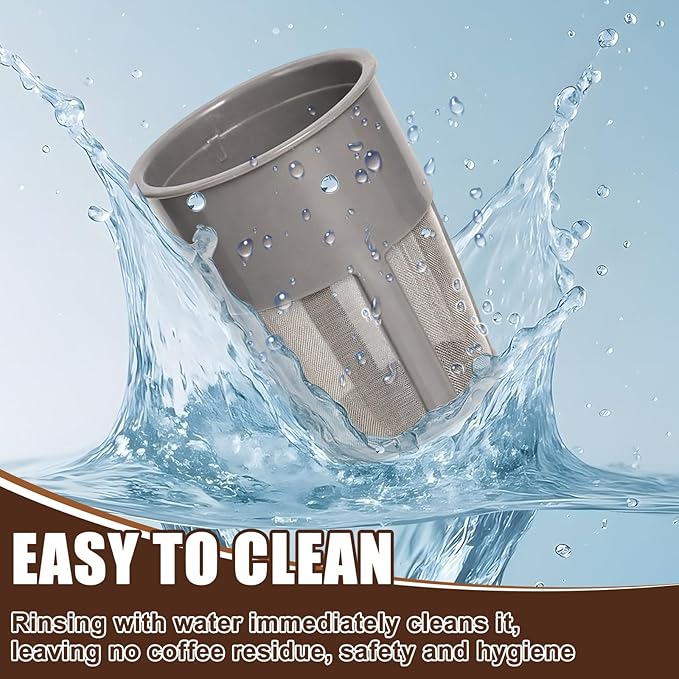 Podoy K400 Reusable Coffee Filter Inner Compatible with Keurigg My K Cup 2.0 K250 K300/350/375 /450/475 Grey Universal Reusable Filter with Coffee Spoon