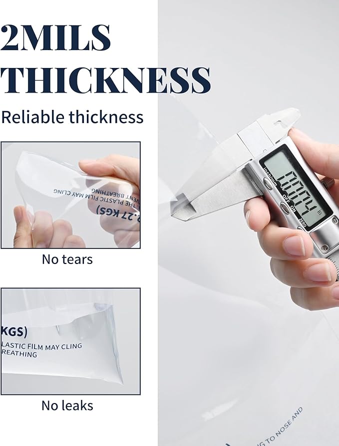 FireKylin 100 Pack Ice Bags 10 lb, Heavy-Duty Ice Bags with Drawstring for Freezer(2 Mils Thickness)