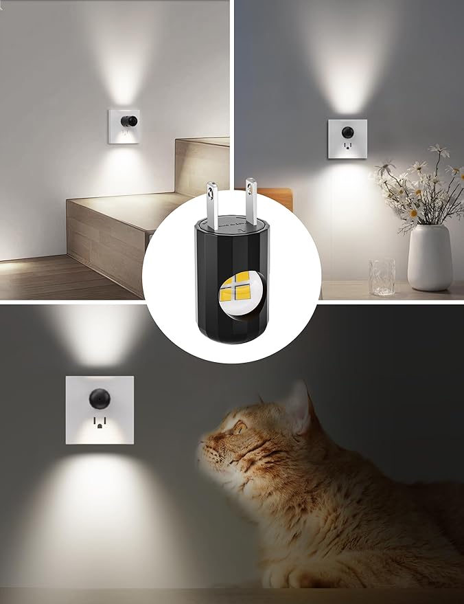 TSEXES Plug-in LED Night Lights,Automatic Night Lights Plug into Wall,Dusk to Dawn Sensor 4000K,Bathroom, Hallway, Bedroom,Kitchen, Stairways, Non-Dimmable,6 Pack