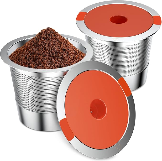 2 Pack Reusable K Cups coffee pods for Keurig 1.0 and 2.0:Stainless Steel Refillable K Cups- Reusable K Cups for Keurig Coffee Machine SUS 304‌ Non-BPA