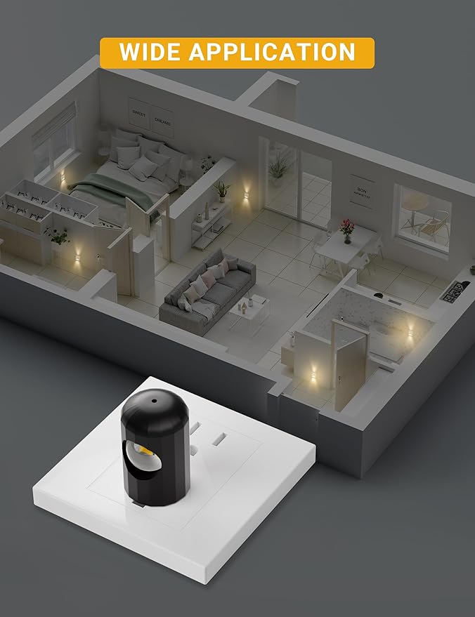 TSEXES 6 Pack LED Night Lights with Dusk to Dawn Sensor, 3000K Soft White, Plug in Wall Night Lights for Kids, Kitchen, Hallway, Bathroom, Bedroom,Non-Dimmable