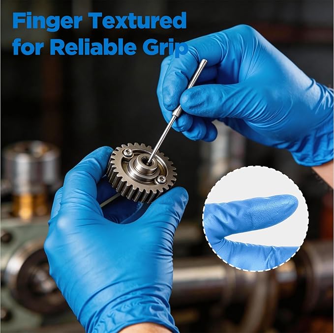 5 Mil Blue Nitrile Gloves Disposable, Small 100Pcs + 5 Bonus Travel Packs, Food Service, Non latex, Powder Free, Textured Grip for Cleaning, Cooking Food Prep, Kitchen, Nail Tech, Pet Care