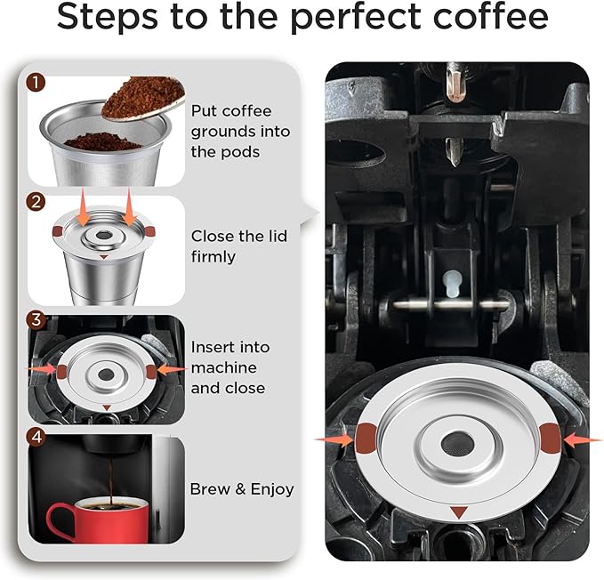 Reusable K Cups for Keurig Stainless Steel Refillable Coffee Pods - Metal K Cup Reusable Coffee Filter for Keurig 1.0 & 2.0 K-Classic K-Elite K-Express K-Mini, BPA Free Permanent Coffee Filter(1 pack)