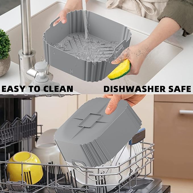Silicone Air Fryer Liners for Chefman Air Fryer – 6 QT, LYHOLKEER Square Air Fryer Liners Silicone Reusable Basket for Cosori 9-in-1 TurboBlaze Air Fryer 6 Qt