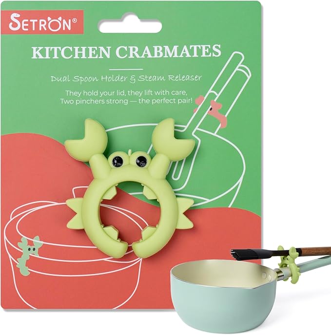 Crab Spoon Holder Funny Spoon Rest for Stove Top, Steam Releaser- Cooking Gadgets, Cooking Gifts, Cool Kitchen Gadgets, Cool Gifts, Cute Kitchen Accessories