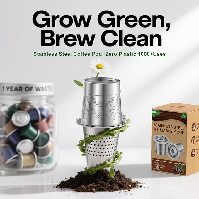 3-Pack Reusable Cups for Keurig: Stainless Steel Reusable Coffee Pods for Keurig 1.0 - Eco-Friendly & Cost-Saving Coffee Filters for Daily Brewing - Easy to Fill & Clean