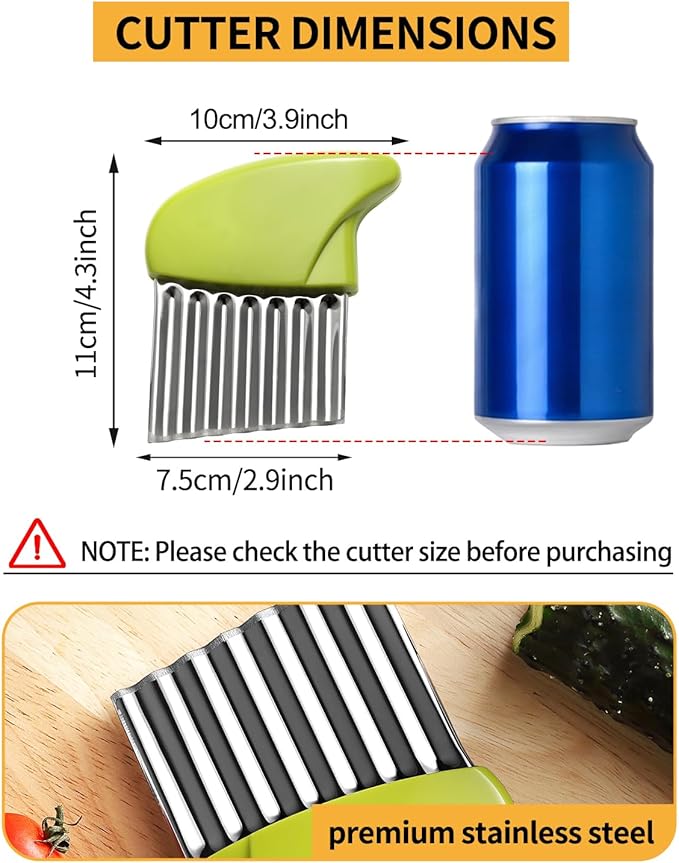 Crinkle Cutter Stainless Steel Potato Carrot Chip Vegetable Crinkle Wavy Chopper Cutter French Fry Slicer
