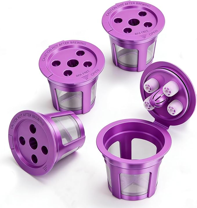 Reusable K Cups for Keurig Supreme/Plus/K-Slim/K-Duo, Refillable Coffee Pods Filter Fits K-Classic/K Elite/K-Compact/K-Mini, Both MultiStream & SingleStream All 1.0 & 2.0 Coffee Maker, 6 Pack
