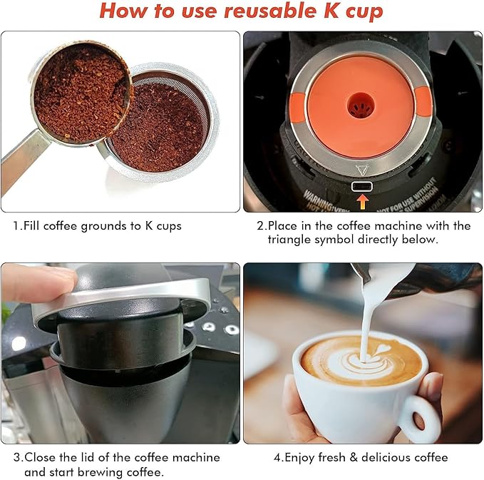 2 Pack Reusable K Cups coffee pods for Keurig 1.0 and 2.0:Stainless Steel Refillable K Cups- Reusable K Cups for Keurig Coffee Machine SUS 304‌ Non-BPA