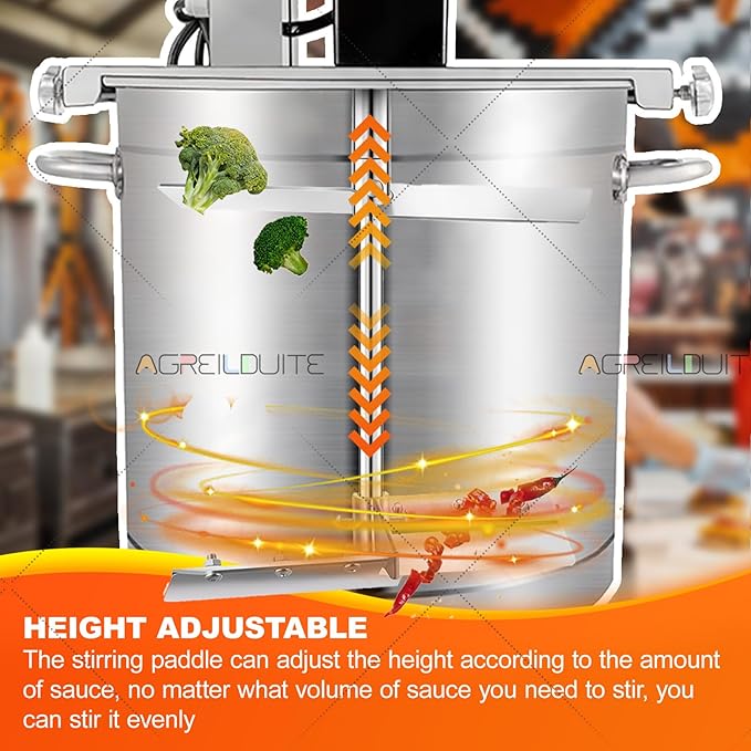 Automatic Pot Mixer-Pro, Electric Stirrer Machine, Automatic Pot Stirrer Mixer, Multi-Heating Compatibility - Adjustable Speed/Liftable Scraper, For All Jam/Sauce That Requires Long Mixing 25L