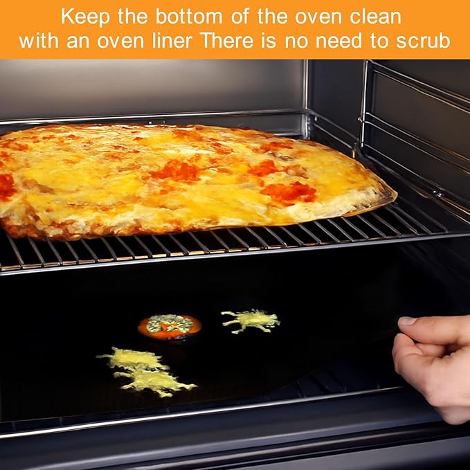 Oven Liners for Bottom of Oven, 12"x10.8" Reusable Non-Stick Heat Resistant Toaster Liners Toaster Mat for Cuisinart TOA-60 65 70 Ninja Foodi Emeril Lagasse Air Fryer Oven, 4 Pack