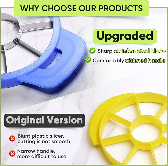 OOKUU Pineapple Corer Cutter, Stainless Steel Fruit Pineapple Peeler Slicer [Upgraded, Reinforced, Thicker Blade], Pineapple Core Remover with Measure Mark, for Diced Pineapple Ring (Blue)
