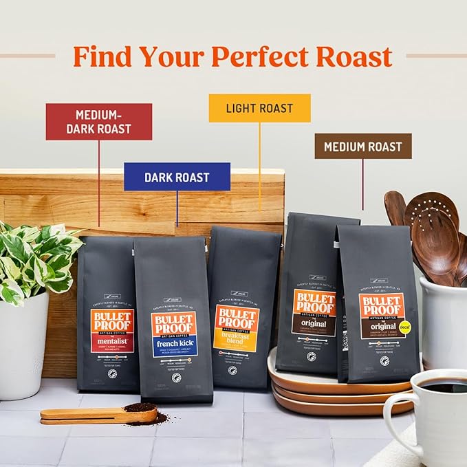Bulletproof Original Medium Roast Ground Decaf Coffee, 12 Ounces, 100% Arabica Coffee, Clean Coffee Tested for Toxins
