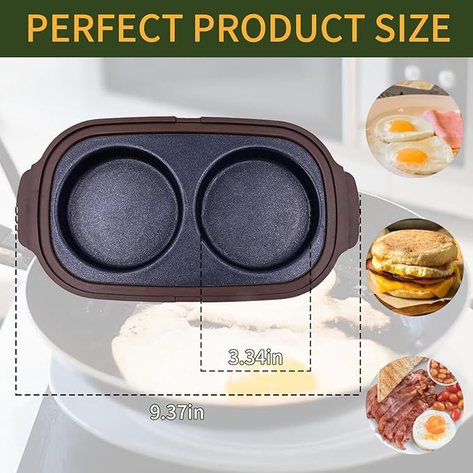 Microwave Egg Cooker – Microwave Egg Fryer, Omelette Maker for 2 Eggs, Non-Stick, Quick & Easy Egg Cooker for Breakfast, BPA-Free, Dishwasher Safe, Portable for Dorms, Offices, and Travel