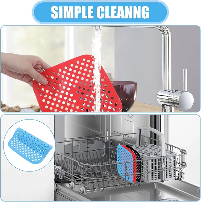 3pcs Silicone Air Fryer Liner, 7.5 Inch Square Silicone Air Fryer Liners, Easy to Clean Airs Fryers Accessories, 3Colors