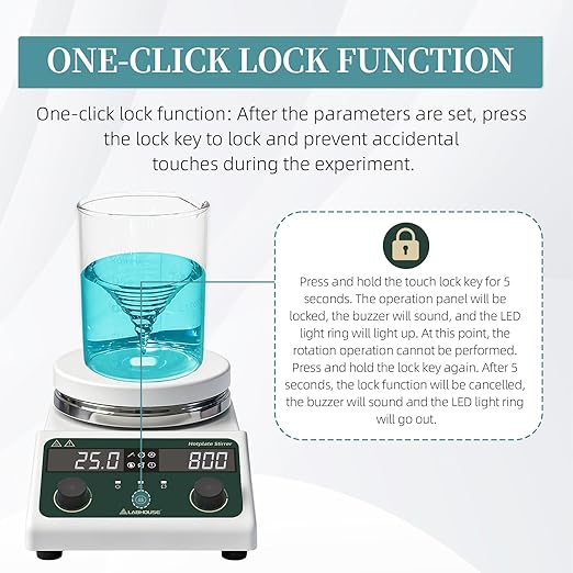 LHS-300PRO Magnetic Stirrer Hot Plate with Probe - 5L Capacity, 300°C, 100-1500 RPM, 5.5" Hotplate