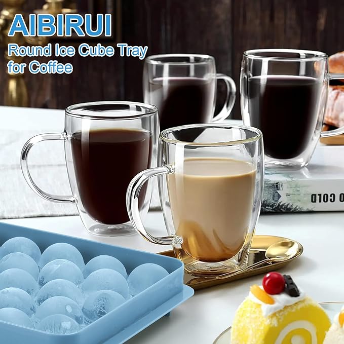 Round Ice Cube Trays for Freezer,1"x33 PCS Round Ice Cube Mold,Small Circle Ice Cube Tray with Lid,Ice Ball Maker Mold Making Sphere Ice Cube Chilling Drinks,Coffee(Round Ice Cube Trays)