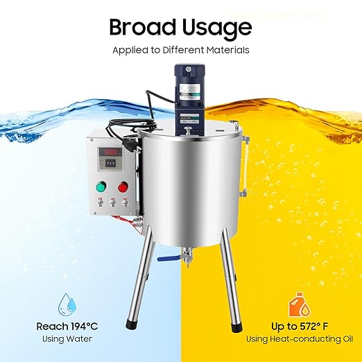Heating Mixing Filling Machine, 15L 120W 110V Stainless Steel Lipstick Candle Heat Filler Tirring Tank Lipstick Liquid Paste Filler w/Stirrer for Dissolving Shoe Polish Ointment Petroleum