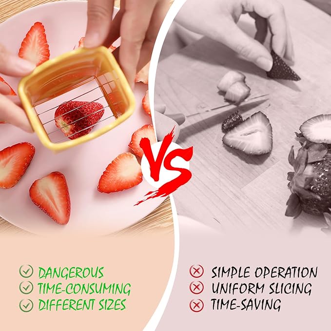 2PCS Fruit Slicer Cup: Strawberry Slicer, Speed Cutter for Banana Grape Egg Rapid & Safe Slicing Kitchen Gadget