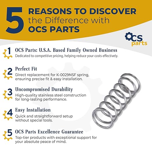 OCS Parts Stainless Steel Pancake Dispenser Replacement Spring, Belshaw K-0029NSF