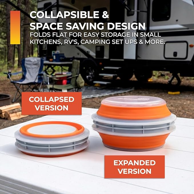 CanCooker Batter Bowl XL: Collapsible, Mess-Free, Dishwasher and Microwave Safe, Chemical-Free in Vibrant Orange - 12 Pack