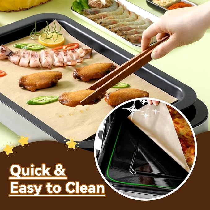Air Fryer Liners Disposable Compatible with the Breville Smart Oven Air Fryer Pro BOV900BSS, 120PCS Parchment Paper for Baking, Baking Sheet Accessories for Breville BOV900BSS Oven
