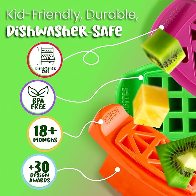 FUNBITES Crustless Sandwich Cutter for Kids Lunch (6-piece set), Uncrustable Sandwich Cutter, Bite-Size Food Cutter for Toddlers, Bento Box Accessories, Dishwasher Safe, Squares/Hearts/Triangles 3pk