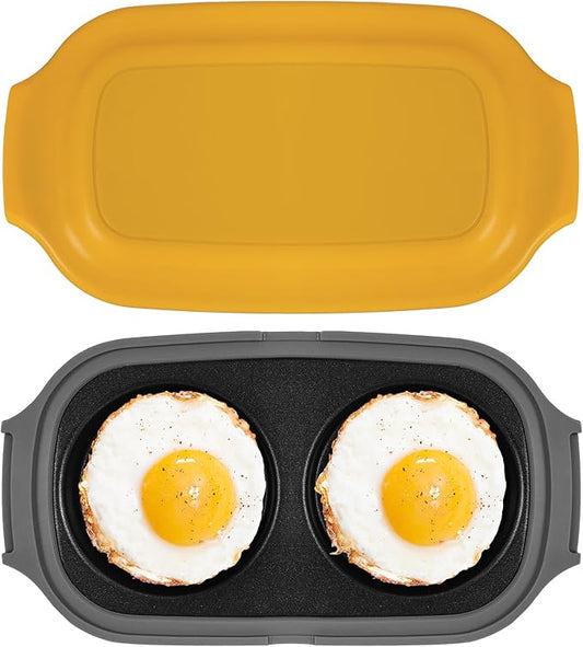 Microwave Egg Cooker, Quick-Heat Poacher Fryer with Lid, for Breakfast Sandwiches Dishwasher Safe Portable Multi-Use Egg Cooker Easy to Use and Clean (yellow)