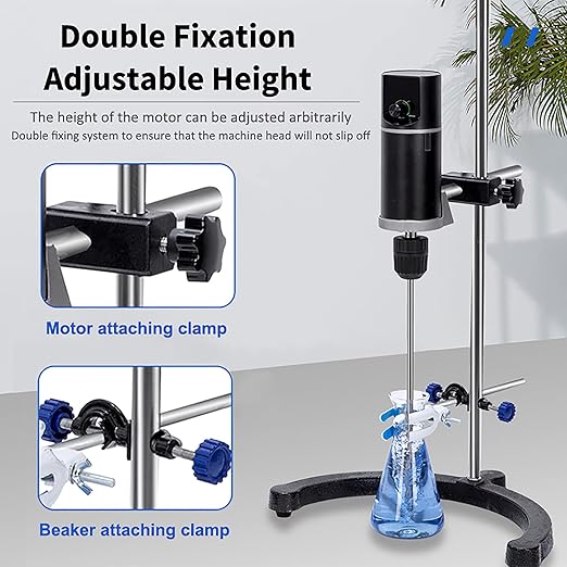 Hanchen Electric Overhead Stirrer, Digital Overhead Stirrer Mixer, Lab Mixer Stirrer with Time Setting & Speed Adjusting, Max. 40L, 10000 mPas, 100~2000RPM, 120W