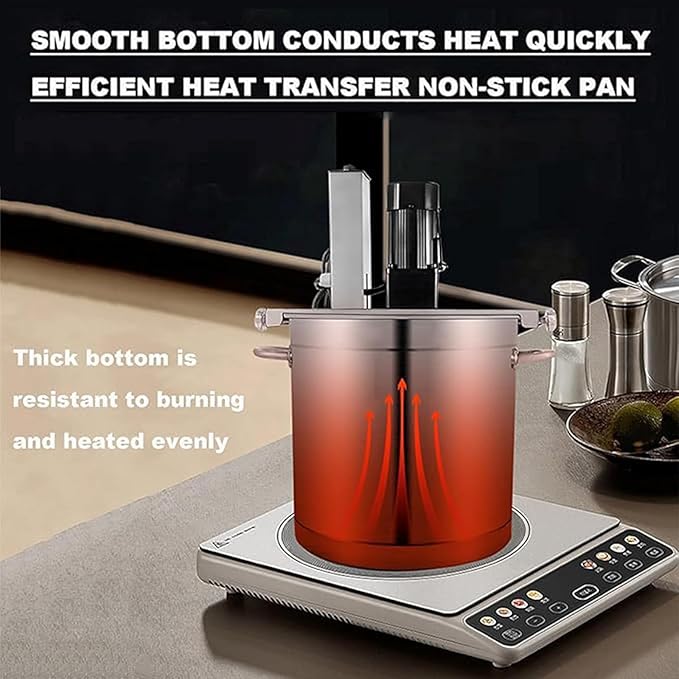 Automatic Food Mixer - 15L/25L/40L Commercial Heating Mixer with 4 Blade Stirring Scraper,for Making Jam, Sauce, Filling, Hot Pot Seasoning Bottom Soup Stirre, Adjustable Stirring Speed,15L