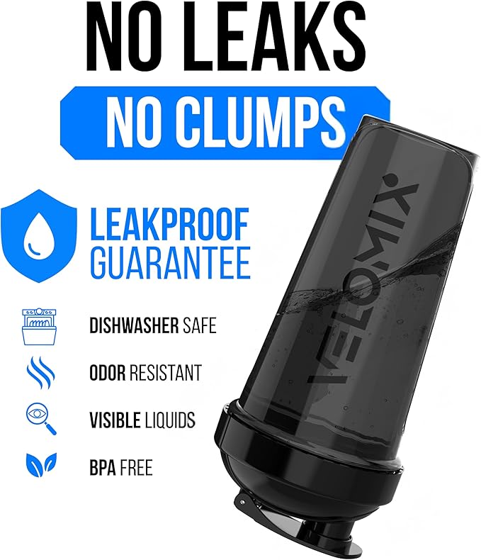 VELOMIX -4 Pack- 28 oz Protein Shaker Bottles for Protein Mixes - 4x Wire Whisk | Leak Proof Shaker Cups for Protein Shakes | Stackable Protein Shaker Bottle Pack (Silver Mix)