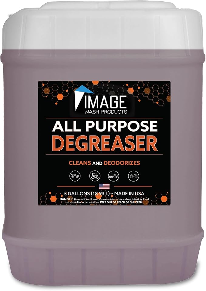Image Wash All Purpose Foaming Degreaser Spray Heavy Duty Grease & Oil Remover for Engine Bays Tires Kitchen Counters & Stainless Steel Safe for Sealed Granite Marble & Painted Surfaces