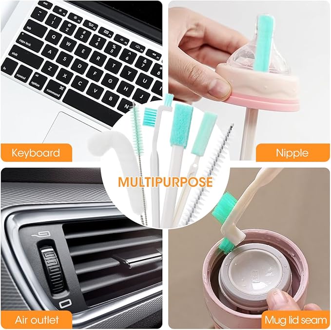 AIEVE Ice Machine Cleaner Brush Sets, 10 Pcs Ice Maker Cleaner Tools Kits with Crevice Cleaning Brush and Scrub Sponge for Countertop Ice Makers