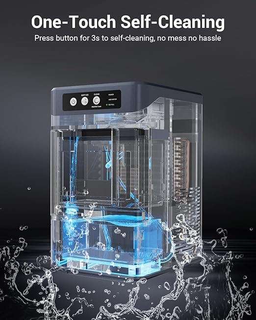 Nugget Ice Maker Countertop – 44 lbs/Day Pebble Ice Machine with 0.8 Gal Water Tank, 6-10 Mins Fast Ice, Self-Cleaning, Portable for Home, Camping, Kitchen, RV