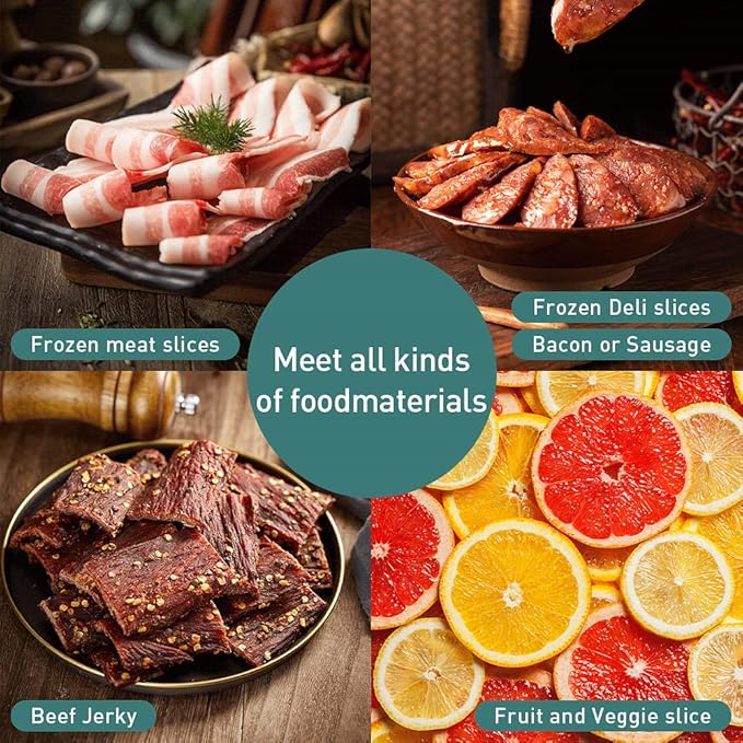 Stainless Steel Food Slicer,Manual Frozen Meat Slicer Beef and Mutton Roll Meat Cleavers Machine for Home Cooking of BBQ Hot Pot