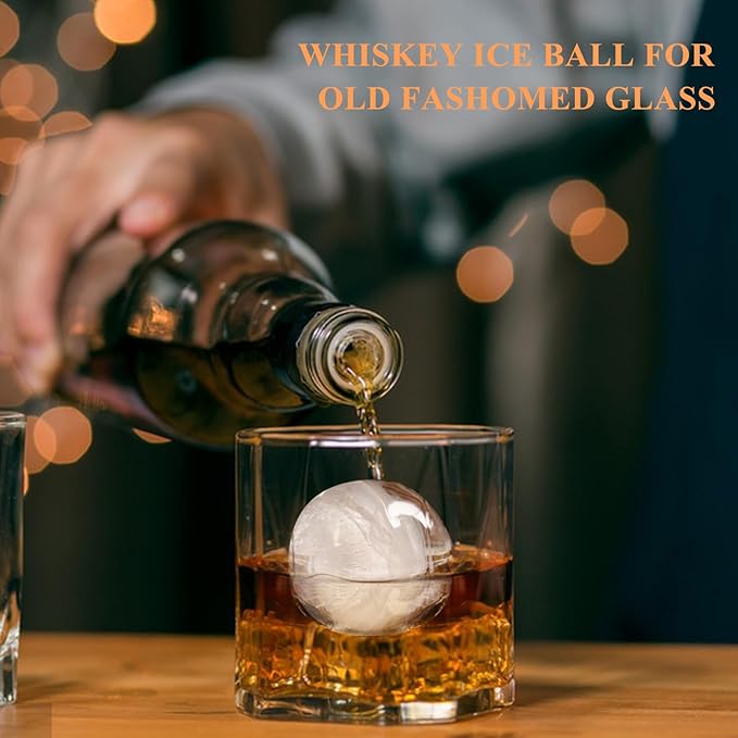 Round Ice Cube Mold,1.8 INCH x 8,Ice Ball Maker Mold | Round Ice Cube Trays for Freezer,Whiskey Ice Cubes Mold,Circle Ice Cube Tray with Lid,Ice Trays-Ice molds for Whiskey,Cocktails