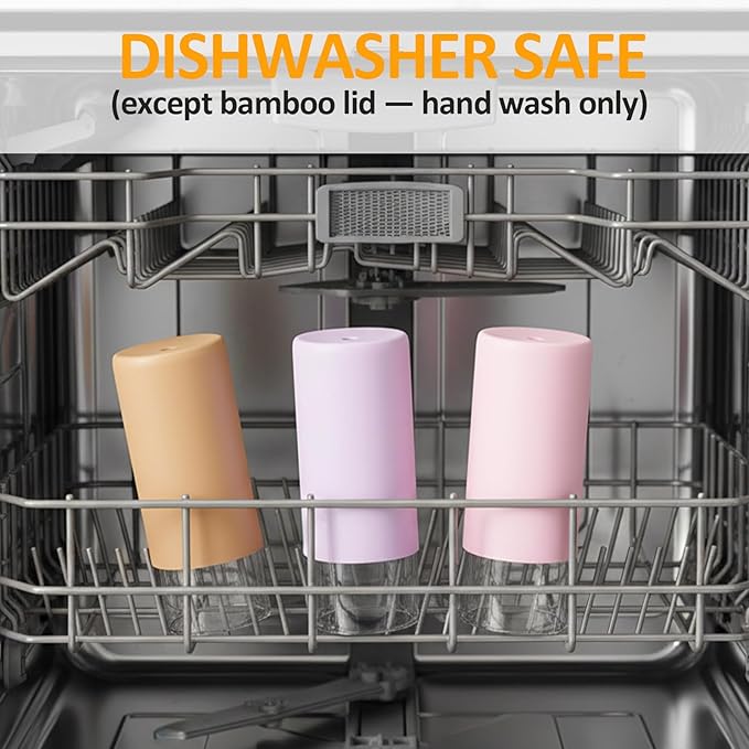 Tronco 28 oz Glass Tumbler with Lids and Straw, Reusable Iced Coffee Cup & Smoothie Cup with Bamboo Lid, Silicone Sleeve, Dishwasher Safe, BPA-Free Borosilicate Glass, 2 Pack