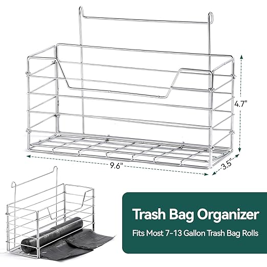 Pull Out Trash Can Under Cabinet,Adjustable Under Sink Trash Can Pull Out Kit with Removable Basket,Slide Roll Out Kitchen Trash Can Rack,Fit for Most 7-11 Gallon Garbage (Trash Can Not Included)