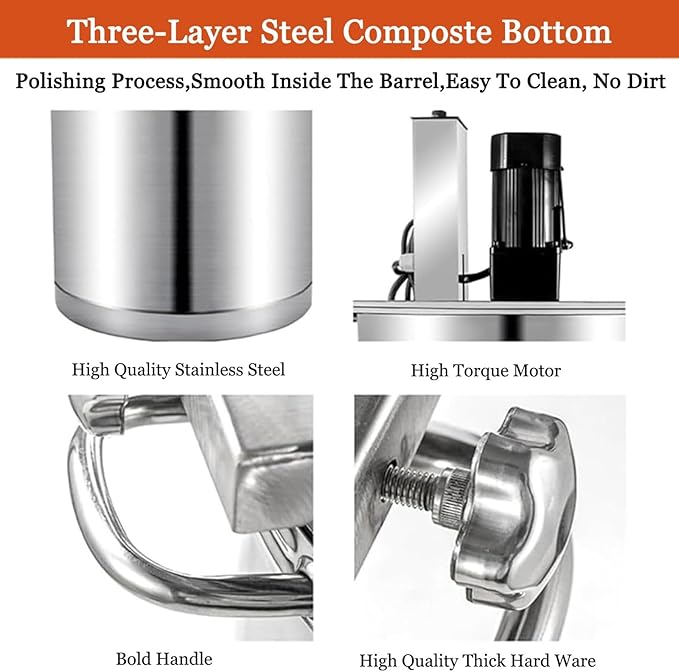 Commercial Automatic Stirrer,Automatic Food Mixer Pot Stirrer Mixer, 20L Adjustable Speed, Copper Motor, For Soup Chili Sauce Beverage Jam Porridge