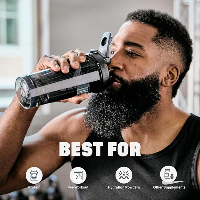 BlenderBottle Shaker Bottle Pro Series Perfect for Protein Shakes and Pre Workout, 32-Ounce, Black