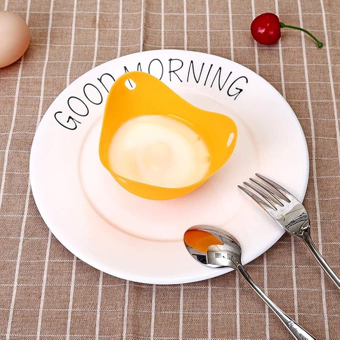 4 Pack Egg Poacher,Nonstick Silicone Egg Poaching Cup Cookware Accessory for Microwave or Stovetop Kitchen Tool(SIZE:4 pcs)